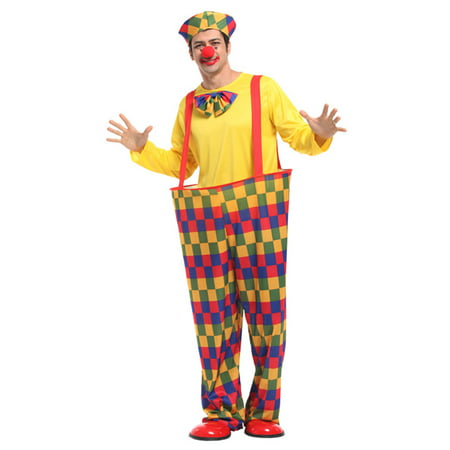 Oversized Silly Clown Costume with Suspender, Pants, & Accessories