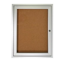 Ghent's Wood 36" x 36" 1 Door Enclosed Bulletin Board in Natural