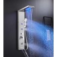 thumbnail image 1 of Système de Panneau de Douche à Lumières DEL Multifonction dans le Panneau de Douche Incluant Pomme de Douche Pluie et Cascade, Jets de Massage Réglables, Bec de Baignoire de Douche à Main, 1 of 2