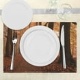 thumbnail image 3 of Ambesonne Forest Place Mats Set of 4, Fall Hiking Enchanted, Standard Size, Dark Orange Dark Brown, 3 of 6