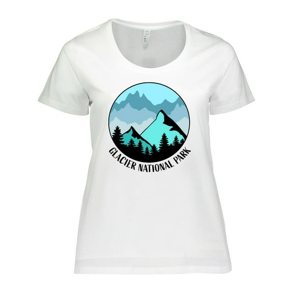 Inktastic Glacier National Park Montana Mountains Women's Plus Size T-Shirt