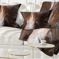 Designart Brown Antelope Canyon - Landscape Photography Throw Pillow - 12x20