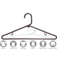 thumbnail image 2 of Brown Plastic Tubular Top Hanger with Fixed Bar, Box of 144, Space Saving Tube Hangers with Hooks for Hanging Straps, 2 of 4