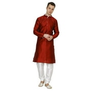 Men's Silk Blend Indian Wear Basic Solid Kurta Churidaar Sherwani...