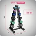 thumbnail image 4 of HolaHatha Neoprene Dumbbell with Rack, 3/5/8/10/12/15 lb (Blue), 4 of 10