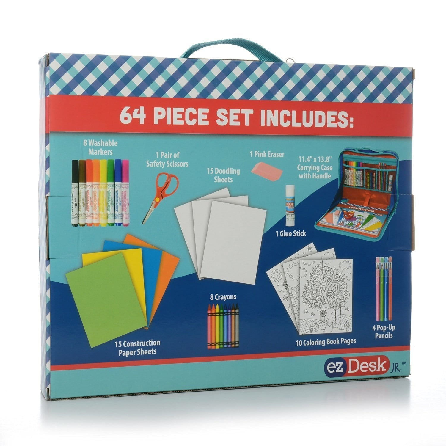 EzDesk Travel Activity Kit, Laptop Style with Paper, Writing & Coloring  Accessories, 11.4 x 13.8