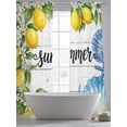 thumbnail image 5 of Summer Lemon Sheer Curtains 84 Inch Long 2 Panels, Oceans Blue Shells Starfish Flower White Wood Grain Light Filtering Rod Pocket Curtains, Sheer Voile Drapes for Living Room Bedroom, 52"x84", 5 of 8