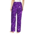 thumbnail image 3 of Fotbe Purple Glitter Women's Pajama Pants,Sleepwear Pants,Pj Bottoms Drawstring And Pockets-Large, 3 of 9