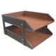 thumbnail image 5 of Organizador de archivos de cuero sintético de doble capa, soporte para documentos y papel para escritorio. B, 5 of 9