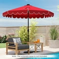 thumbnail image 4 of Gymax Parasol de Patio Solaire de 10 Pi pour Extérieur, Pare-Soleil de Marché avec 24 Lumières DEL, Rouge, 4 of 10