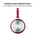 thumbnail image 2 of ecolution bliss ceramic nonstick saucepan with lid - 2 quart - induction stainless steel base pot, red, 2 of 2
