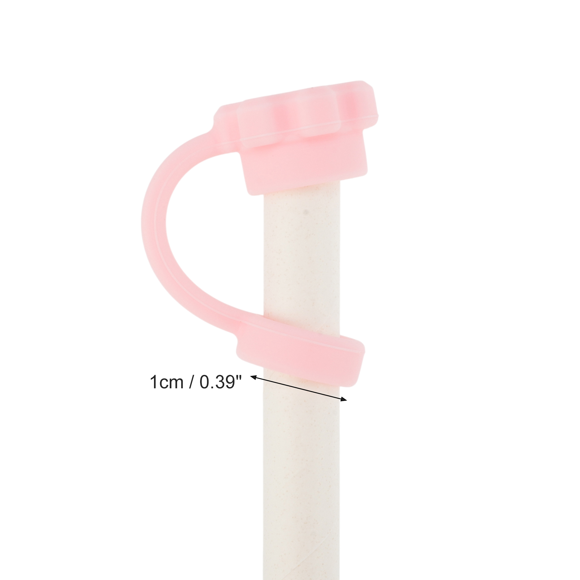 Unique Bargains Durable Dust-Proof 40oz Straw Cover Set of 4 Pink