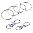 thumbnail image 2 of 60 Pcs 20Mm Outside Dia Universal Split Key Rings Keychain Holders & 20Pcs Metal Lobster Trigger Keychain 35Mm(2Set),2set * 20pcs Lobster Swivel Clasp,Silver Tone, 2 of 8