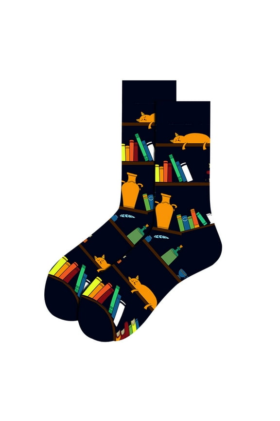 Athletic Men'S Ankle Socks Men's Autumn And Winter Socks Santa Claus Snowflake Men's Middle Tube Socks Damp Cotton Socks Retro-Chic Fashion Mid-Calf Socks For Ladies