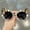 Black, variant on Women's & Men's Cat Eye Glasses - Large Purple Gradient Lens with Floral & Gem Accents (Pink/Yellow) - Elegant Vintage Party, Everyday, Photo Shoot Eyewear - Full-Rim Oval Frame