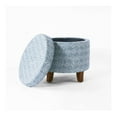 thumbnail image 2 of Cole Classics Round Storage Ottoman Flared Wood Leg Indigo: Polyester Upholstery, Footstool with Hidden Compartment, 2 of 9