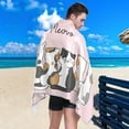 thumbnail image 4 of Coolnut 31"x71" Beach Towel with Travel Bag, Cute Cats Pink Oversized Sand Free Camping Towel Quick Dry Pool Bath Sport Towels, 4 of 6