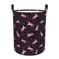 thumbnail image 1 of Balery Breast Cancer Awareness3 Cesta de ropa redonda con asas, impermeable, independiente, para ropa, juguetes, dormitorio y familia-Medium, 1 of 6