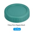 thumbnail image 3 of Mason Jar Lids, 10 pack Plastic Storage Lids with 10pcs Silicone Ring, Regular Mouth (Green), 3 of 6