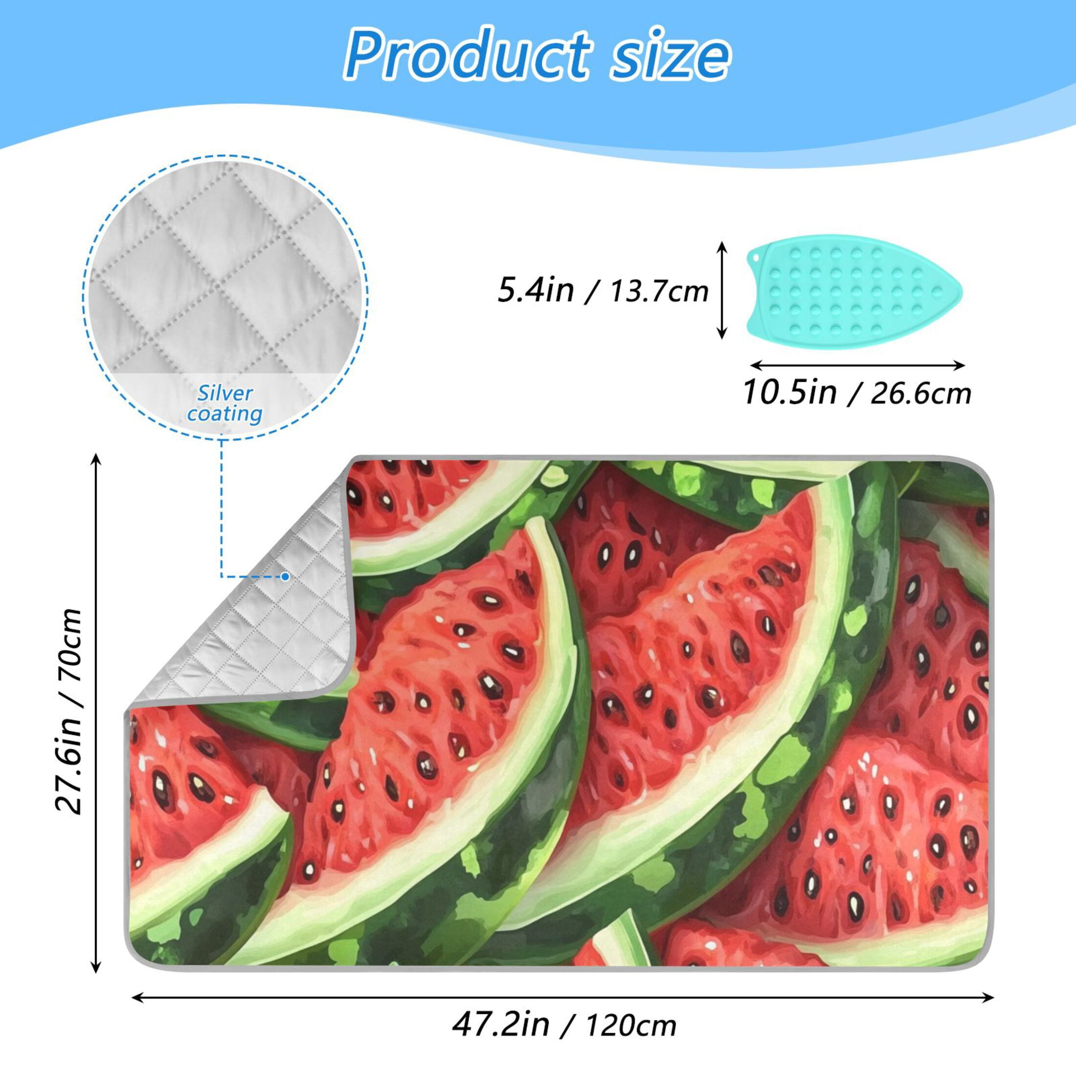 Cartoon Watermelon Pattern Ironing Mat Blanket for Table Top Travel Portable Ironing Board Pad 47.2x27.6 Inch