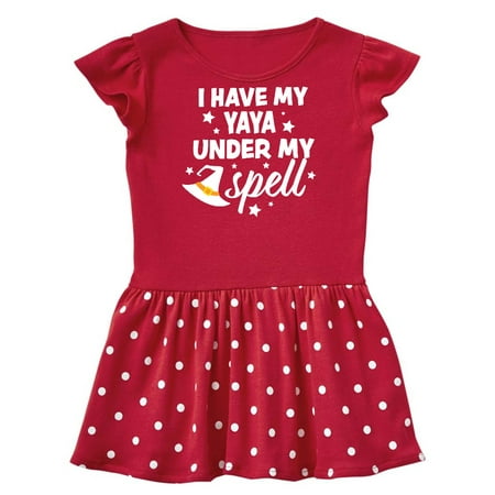 

Inktastic I Have My Yaya Under My Spell with Cute Witch Hat Gift Baby Girl Dress