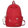 thumbnail image 1 of Casual Schoolbag Nylon Bookbag Multi-pocket Preppy Style Knapsack (Green), 1 of 10
