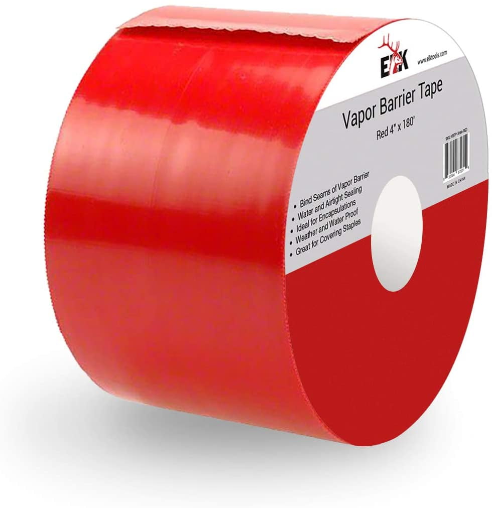 Vapor Barrier Seam Tape for Crawl Space Moisture Barriers and  Encapsulations (Red, 4