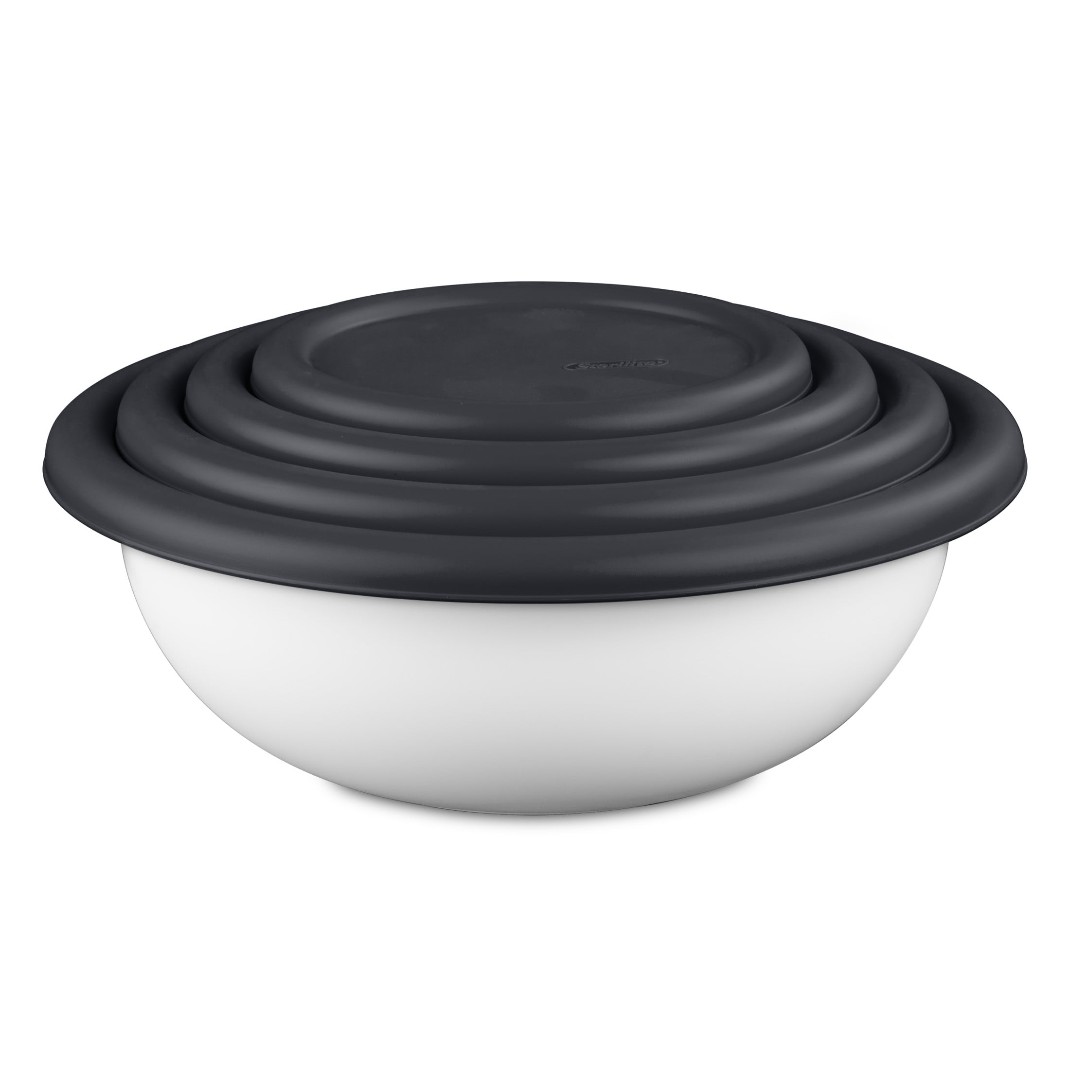 Mainstays 8 Piece Covered Bowl Set Plastic Greystone
