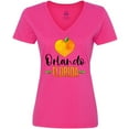 thumbnail image 3 of Inktastic Orlando Florida Orange in Heart Women's V-Neck T-Shirt, 3 of 5