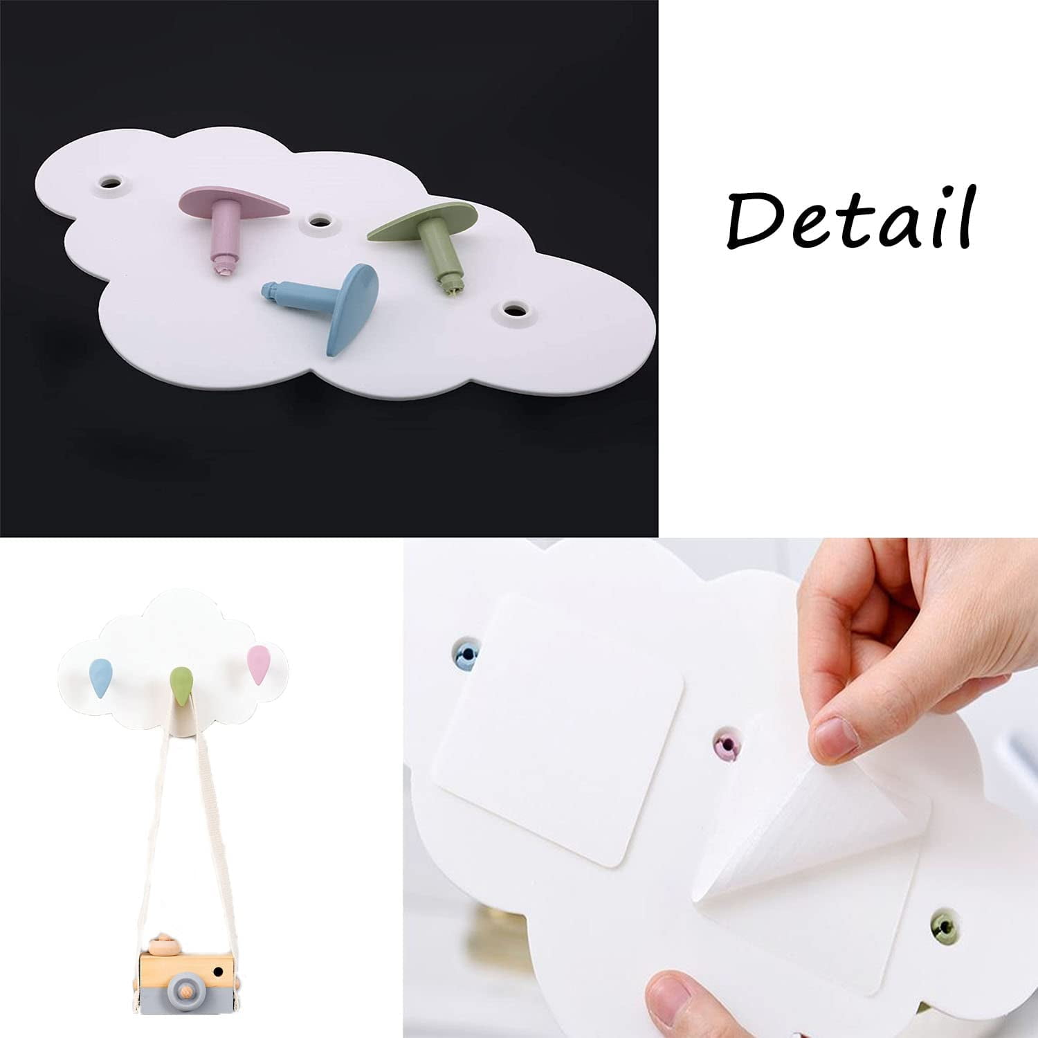 Coat Hooks for Kids Room Cloud Kids Coat Rack Hooks No Drilling Installation Wall Hook Kid s Wall Mounted Coat Rack with 3 Hooks for Kitchen Room Walmart