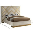 thumbnail image 6 of Pemberley Row Velvet Cream King Bed Rectangular Contemporary 68" Unassembled, 6 of 6