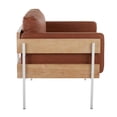 thumbnail image 7 of LumiSource White Metal, Natural Wood, Camel PU Kari Accent Chair, 7 of 7