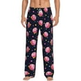 thumbnail image 2 of Picia Cartoon Donut Planets Mens Soft Woven Cotton Elastic Waistband Sleep Pajama Pant Lounge Sleep Pant With Pockets And Drawstring-Small, 2 of 9