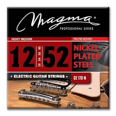 Magma Electric Guitar Strings Medium Gauge Nickel-Plated Steel Set, .012 - .052 (GE170N)