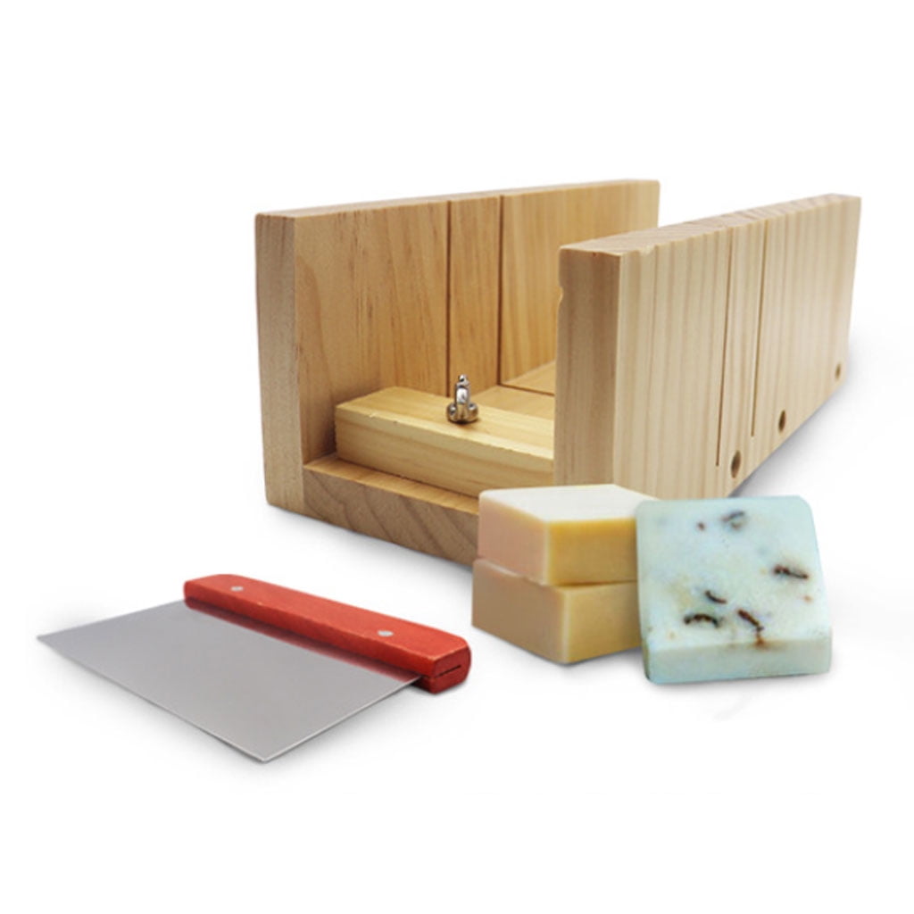 Milue Multi-function Soap Cutter Wooden Box Adjustable Soap Fixed Support Supplies