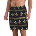 thumbnail image 2 of Kll Mardi Gras Fleur De Lis Men'S Casual Summer Beach Shorts Hawaiian Shorts With Pockets-3x-Large, 2 of 9