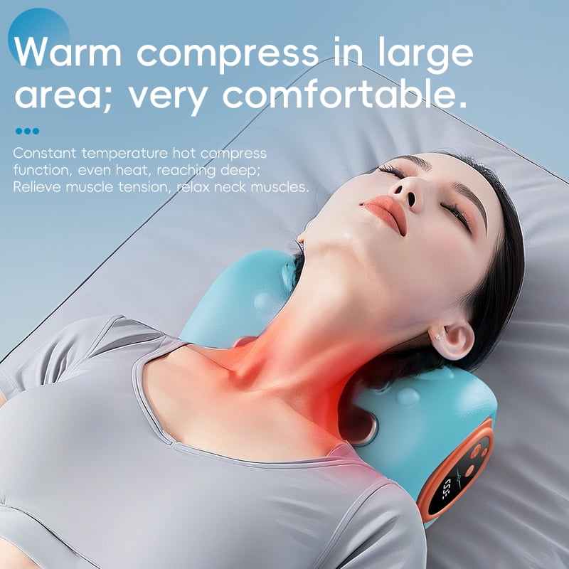 2026 New 3-in-1 Neck Massager Heated Neck Massage Pillow Pulsed Vibration Massage Deep Tissue Massage Pillow Suitable for Neck, Back and Shoulder