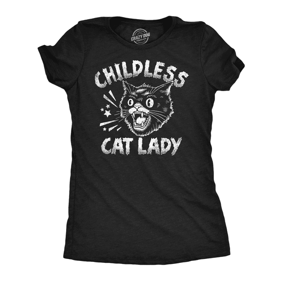 Womens Funny T Shirts Childless Cat Lady Sarcastic Kitten Lovers Novelty Tee for Ladies Womens Graphic Tees