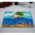 thumbnail image 2 of PKQWTM Cartoon underwater world fish plants island caravel Kitchen Dining Table Mats Placemats Size 12x18 Inches, Set of 2 Pieces, 2 of 2
