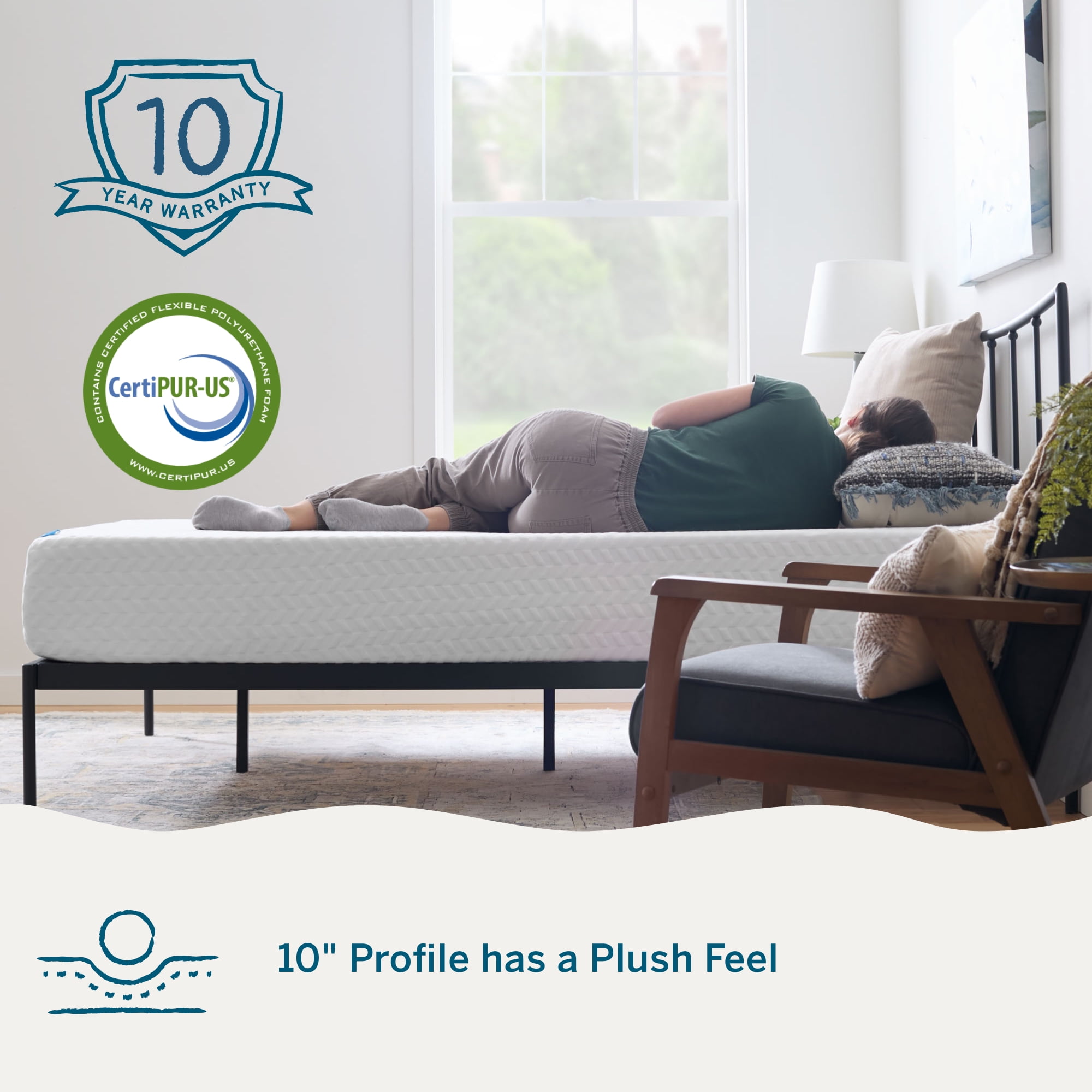 Lucid Bliss 10" Gel Memory Foam Mattress, Plush, California King