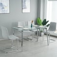 thumbnail image 2 of Sumdeal 63" Modern Minimalist Glass Dining Table Set for 4,Rectangular Dining Table and 4 Chairs,Light Gray, 2 of 7