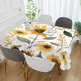 thumbnail image 2 of Yayeee Tablecloths 60" x 60" Rectangle Wrinkle Resistant Party Table Cover, White Watercolor Sunflowers, 2 of 8
