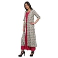 thumbnail image 4 of Moomaya Indian Cotton Slub Womens Palazzo Sets 3 Piece Outfit Dress Ethnic Wear, 4 of 5
