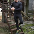 thumbnail image 3 of Men's Pajama Set - Thermal 2 Piece Lounge set - Long Sleeve Thermal and Cozy Sweatpants for Men, 3 of 9