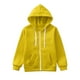 thumbnail image 2 of Gibobby Chamarra de manga larga para bebéSudadera Color Sólido Chaquetas con cremallera Sudadera con capucha larga Manga superior niñas Abrigo y chaqueta(Amarillo, 5-6 Años), 2 of 5