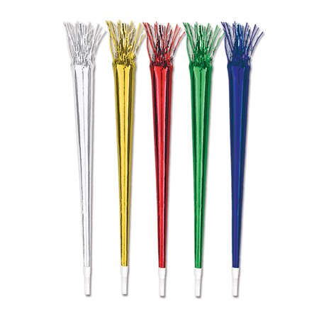 Beistle 80126 - Packaged Tasseled Trumpets - 25 Inches - Assorted Colors- Pack of 12