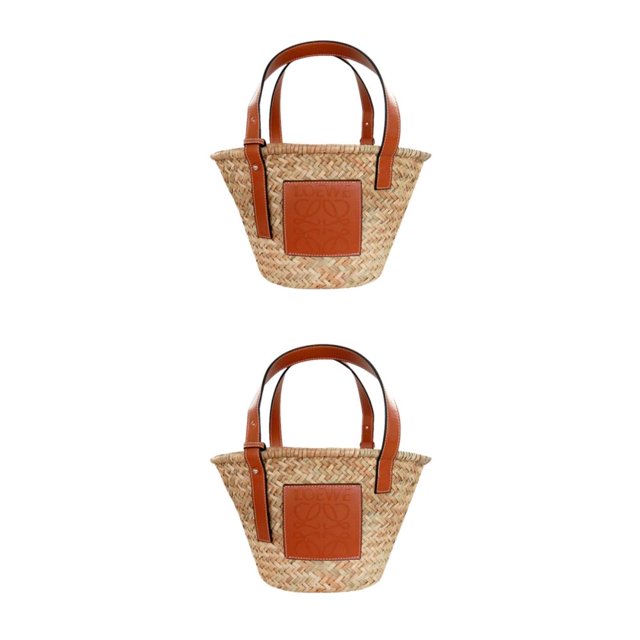 Minnieouse Bolso de playa de tamaño elegante y ecológico, bolso de paja para mujer, bolso clásico Simple a la moda para mujer, color natural S color natural S 2Conjunto