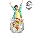 thumbnail image 3 of Botanical Storage Toy Bag Chair, Hand Sketched Herbal Tea Plant Leaf Twigs in Modern Soft Pastel Shades, Stuffed Animal Organizer Washable Bag, Large Size, White and Multicolor, by Ambesonne, 3 of 3