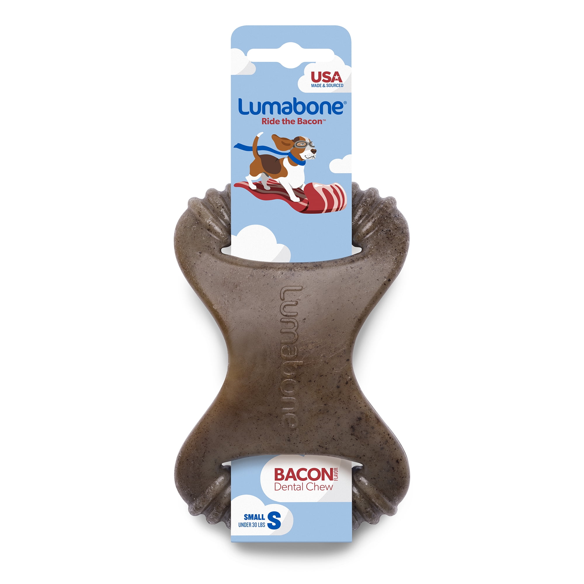 Lumabone BaconFlavored Dental Dog Chew Toy, Small