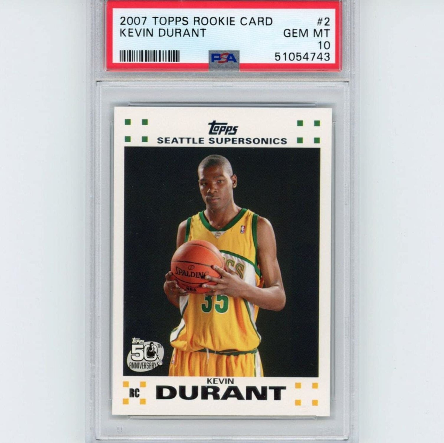 Kevin Durant Seattle Supersonics 2007 Topps Basketball No.2